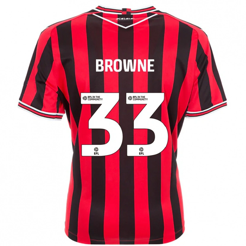 Danxen Kinderen Rico Browne #33 Rood Zwart Thuisshirt Thuistenue 2025/26 T-Shirt