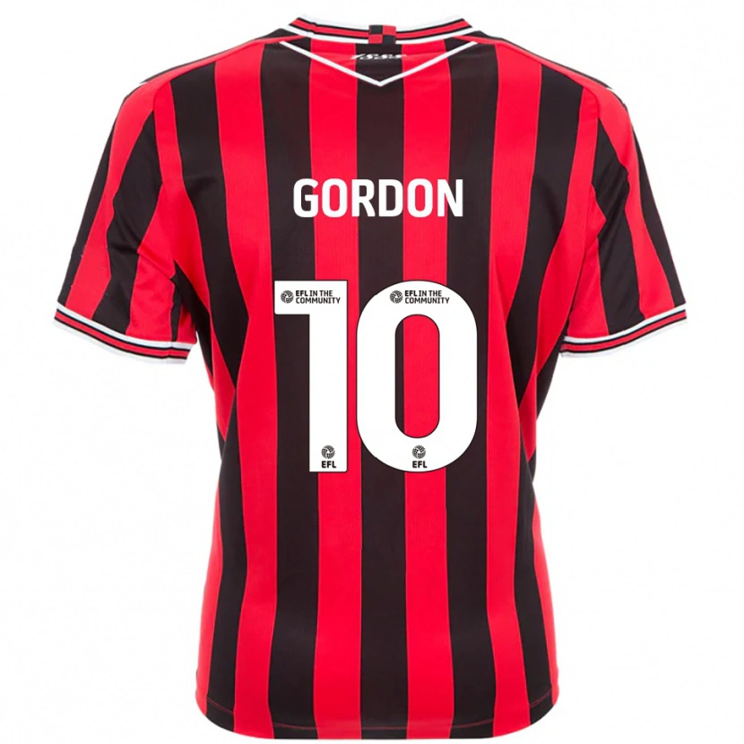 Danxen Kinderen Josh Gordon #10 Rood Zwart Thuisshirt Thuistenue 2025/26 T-Shirt