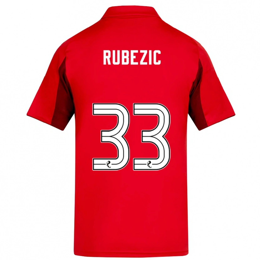 Danxen Kinderen Slobodan Rubezic #33 Rood Bordeauxrood Thuisshirt Thuistenue 2025/26 T-Shirt
