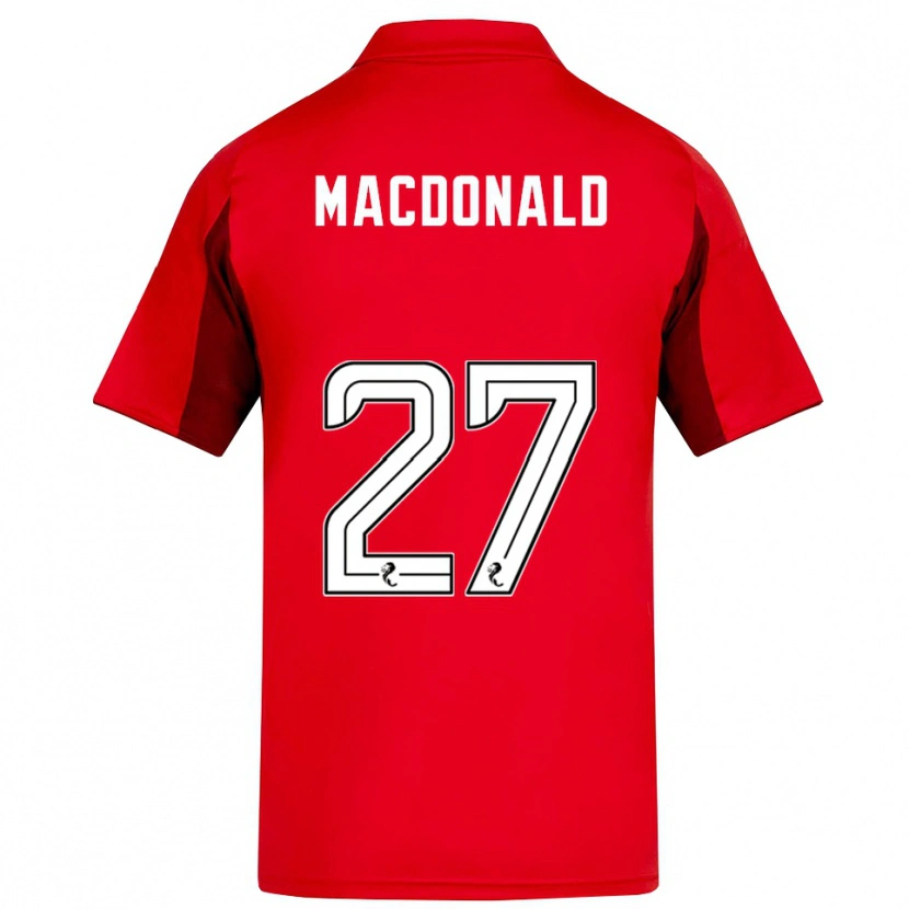 Danxen Kinderen Angus Macdonald #27 Rood Bordeauxrood Thuisshirt Thuistenue 2025/26 T-Shirt