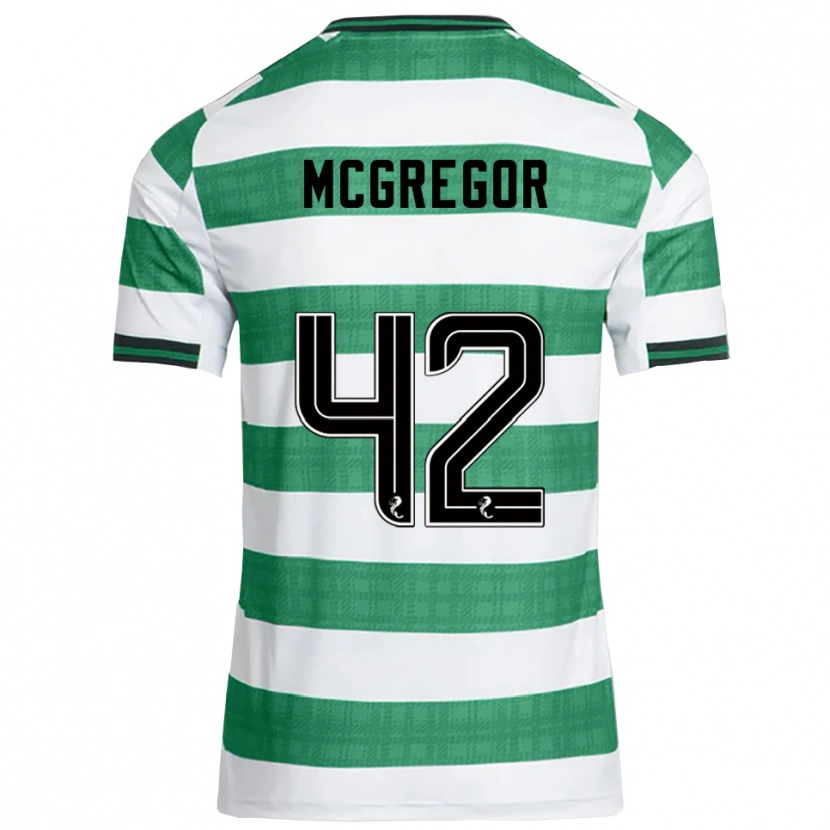 Danxen Kinderen Callum Mcgregor #42 Groen Wit Thuisshirt Thuistenue 2025/26 T-Shirt