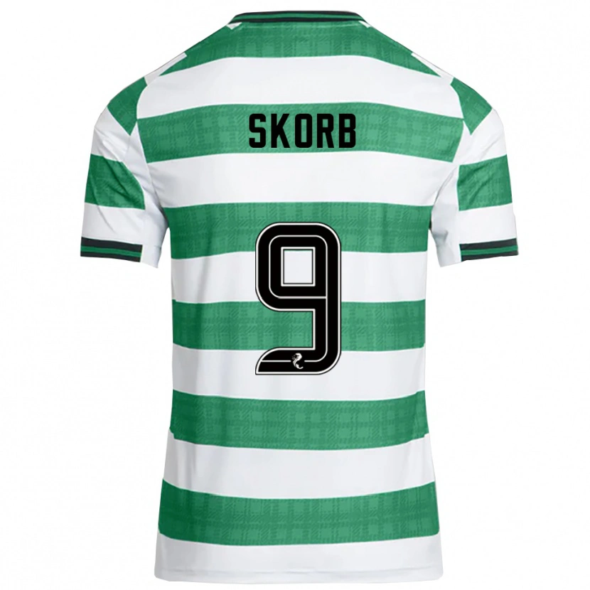 Danxen Kinderen Filip Skorb #9 Groen Wit Thuisshirt Thuistenue 2025/26 T-Shirt