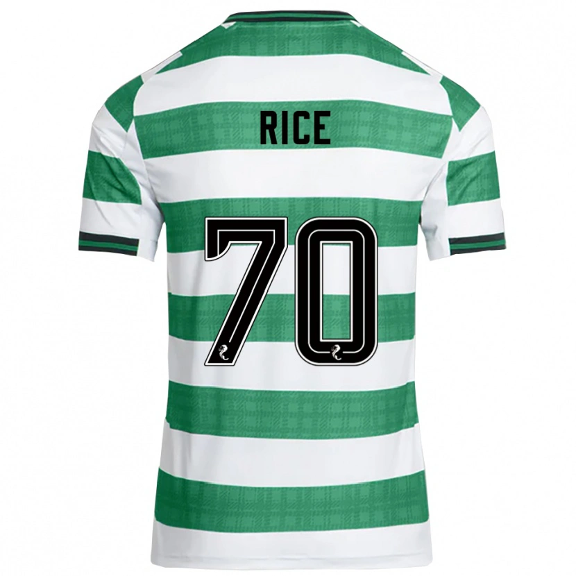 Danxen Kinderen Aidan Rice #70 Groen Wit Thuisshirt Thuistenue 2025/26 T-Shirt