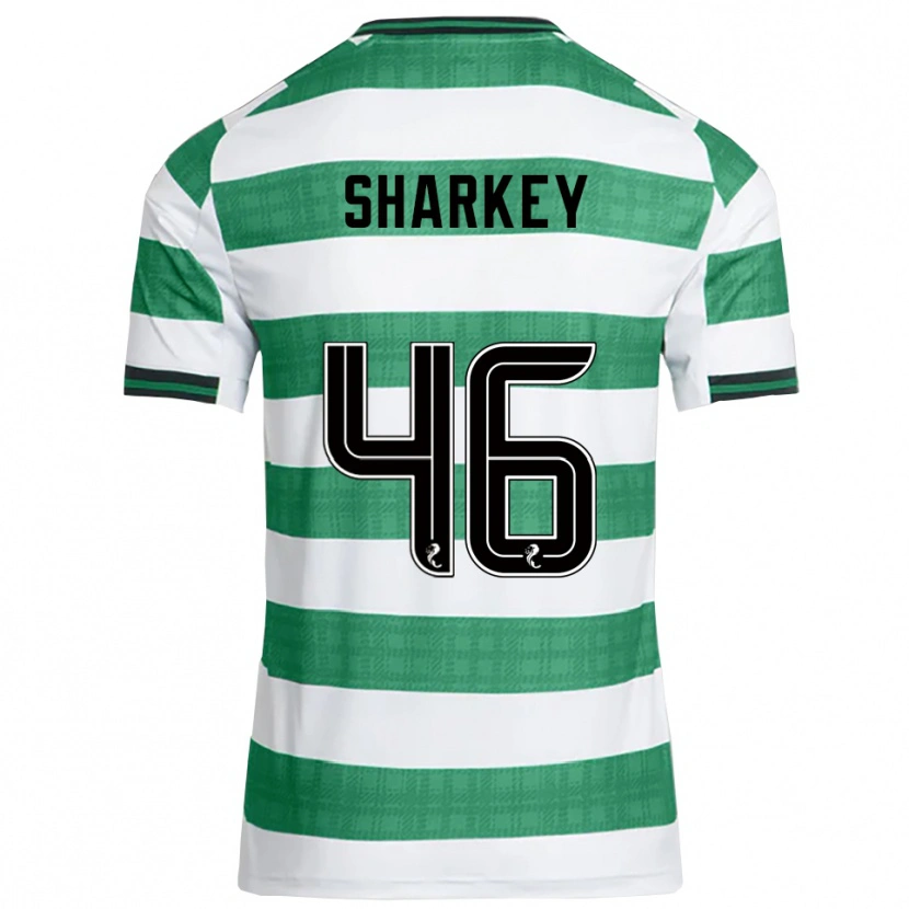 Danxen Kinderen Amy Sharkey #46 Groen Wit Thuisshirt Thuistenue 2025/26 T-Shirt