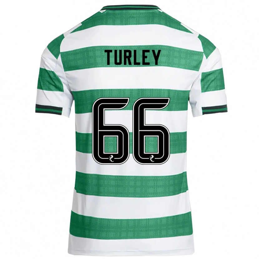 Danxen Kinderen Francis Turley #66 Groen Wit Thuisshirt Thuistenue 2025/26 T-Shirt