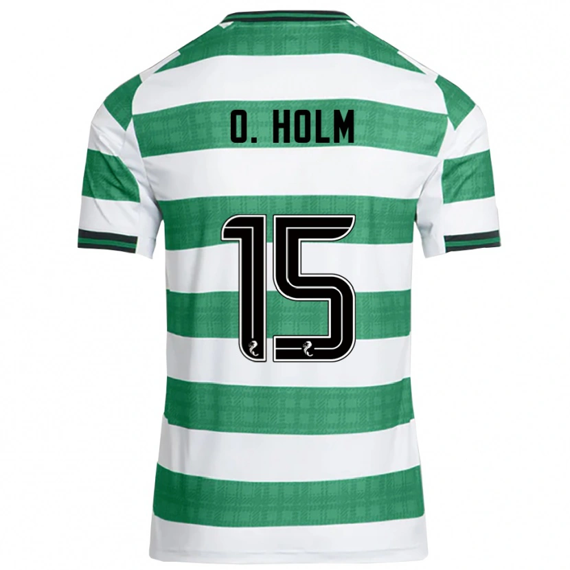 Danxen Kinderen Odin Thiago Holm #15 Groen Wit Thuisshirt Thuistenue 2025/26 T-Shirt