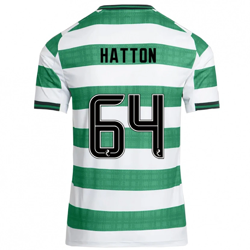 Danxen Kinderen Thomas Hatton #64 Groen Wit Thuisshirt Thuistenue 2025/26 T-Shirt