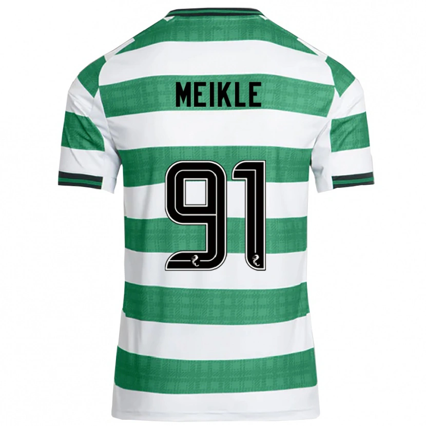 Danxen Kinderen Jamie Meikle #91 Groen Wit Thuisshirt Thuistenue 2025/26 T-Shirt
