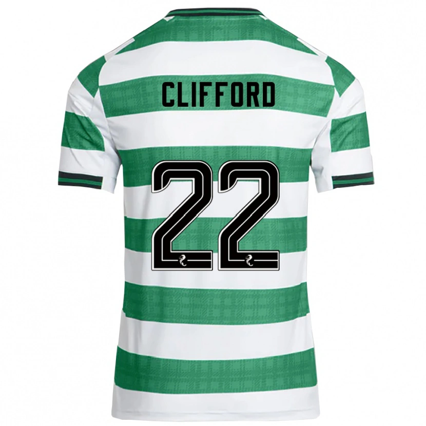 Danxen Kinderen Lucy Ashworth-Clifford #22 Groen Wit Thuisshirt Thuistenue 2025/26 T-Shirt