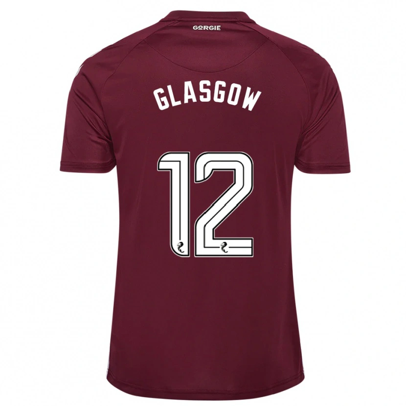 Danxen Kinderen Euan Glasgow #12 Bordeauxrood Wit Thuisshirt Thuistenue 2025/26 T-Shirt