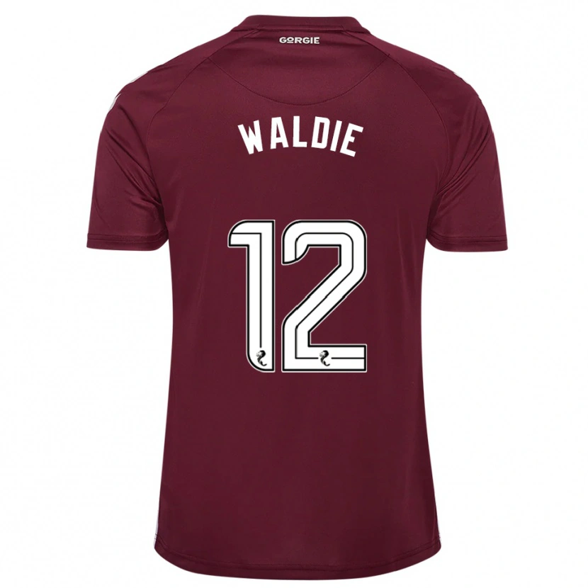 Danxen Kinderen Lizzie Waldie #12 Bordeauxrood Wit Thuisshirt Thuistenue 2025/26 T-Shirt