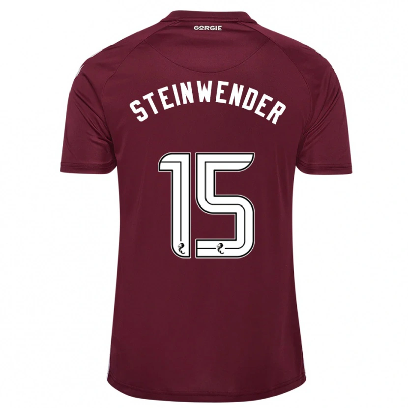 Danxen Kinderen Michael Steinwender #15 Bordeauxrood Wit Thuisshirt Thuistenue 2025/26 T-Shirt