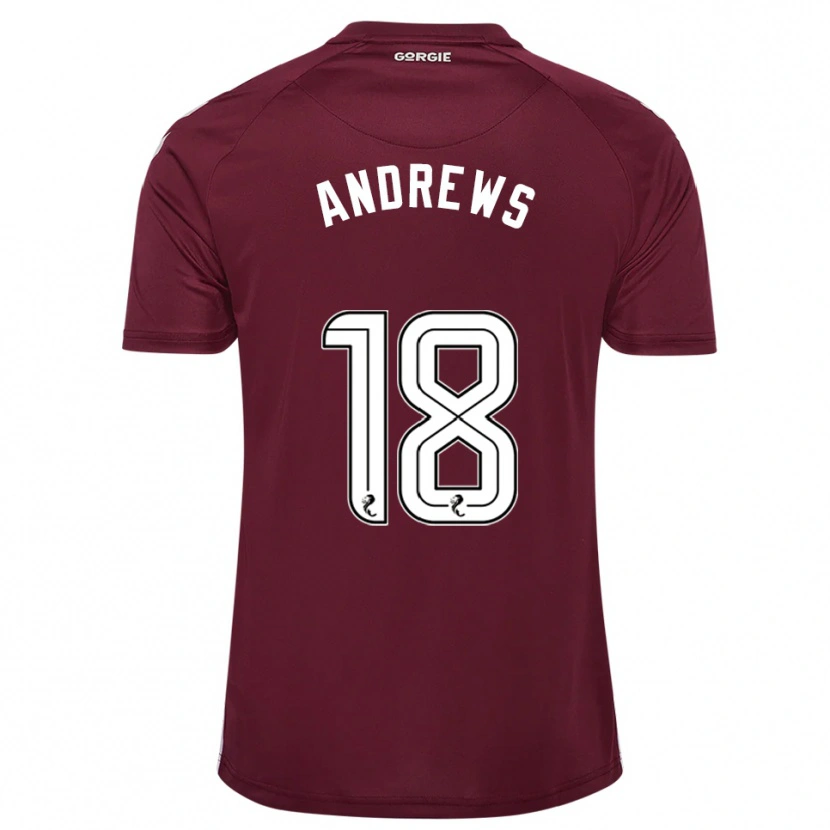 Danxen Kinderen Joely Andrews #18 Bordeauxrood Wit Thuisshirt Thuistenue 2025/26 T-Shirt