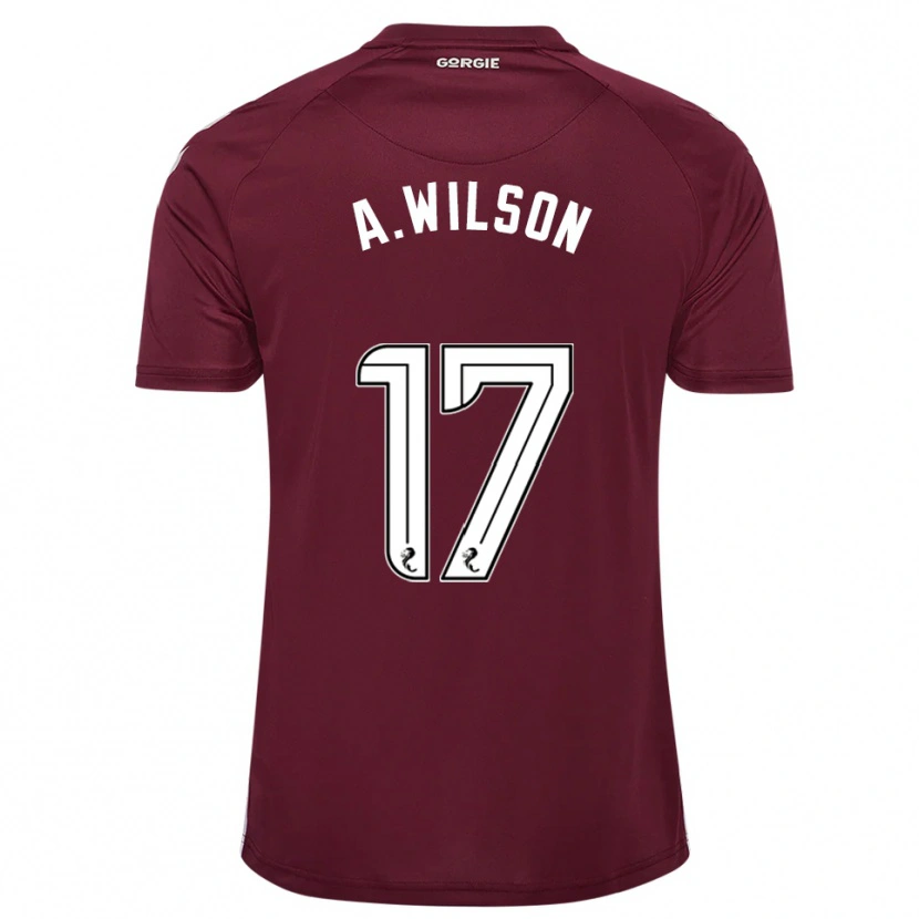 Danxen Kinderen Alfie Wilson #17 Bordeauxrood Wit Thuisshirt Thuistenue 2025/26 T-Shirt