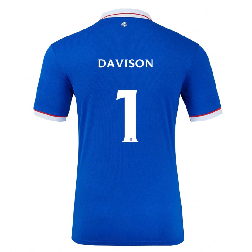 Danxen Kinderen Hannah Davison #1 Blauw Wit Thuisshirt Thuistenue 2025/26 T-Shirt