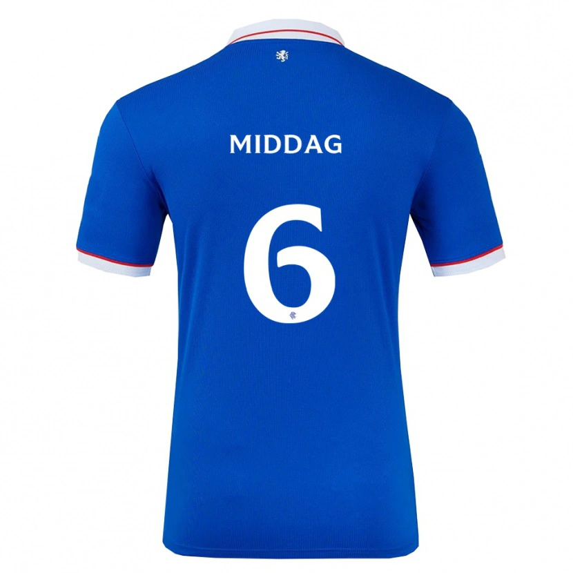 Danxen Kinderen Tessel Middag #6 Blauw Wit Thuisshirt Thuistenue 2025/26 T-Shirt