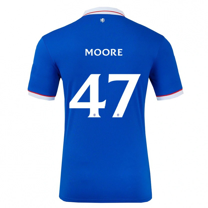 Danxen Kinderen Mikey Moore #47 Blauw Wit Thuisshirt Thuistenue 2025/26 T-Shirt