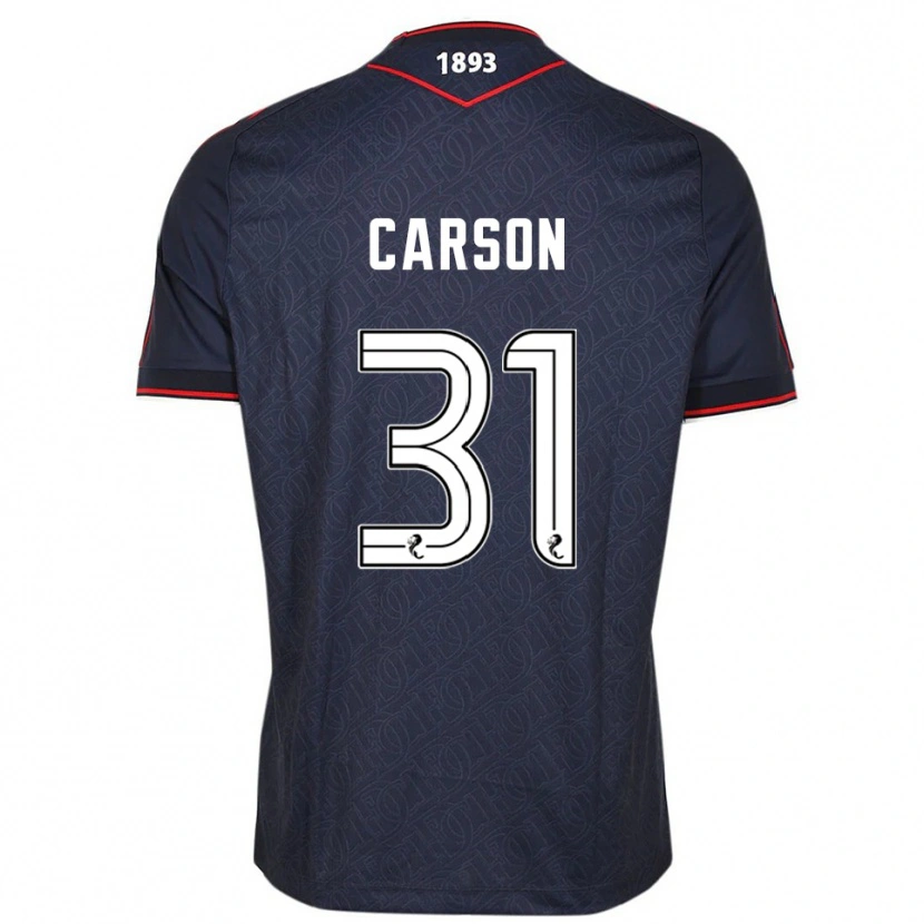 Danxen Kinderen Trevor Carson #31 Marine Wit Thuisshirt Thuistenue 2025/26 T-Shirt