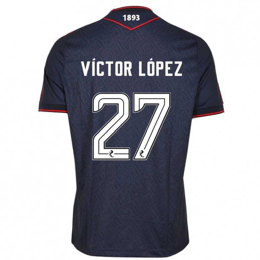 Danxen Kinderen Víctor López #27 Marine Wit Thuisshirt Thuistenue 2025/26 T-Shirt