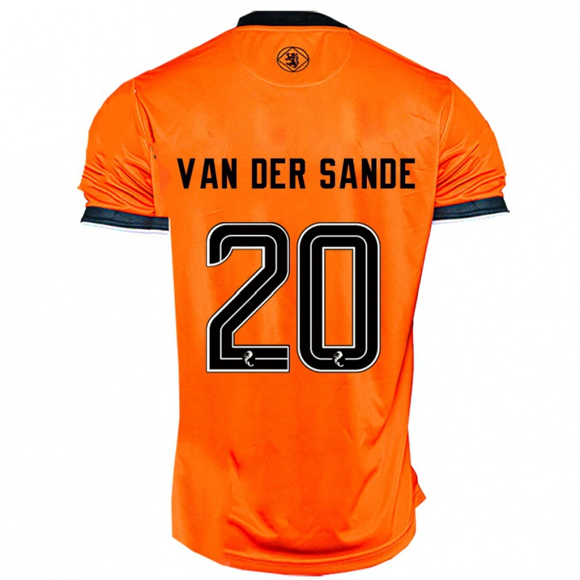 Danxen Kinderen Jort Van Der Sande #20 Oranje Zwart Thuisshirt Thuistenue 2025/26 T-Shirt