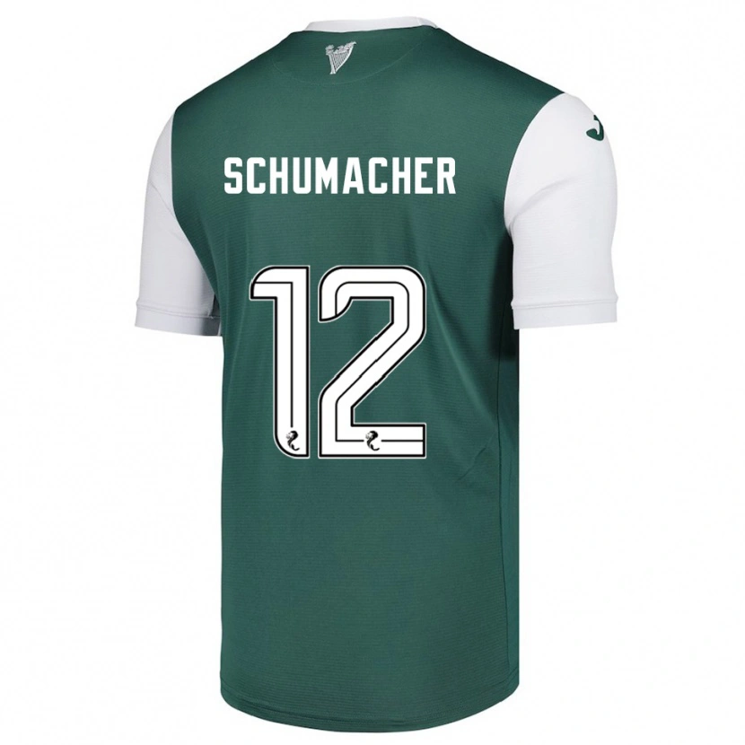 Danxen Kinderen Noa Schumacher #12 Groen Wit Thuisshirt Thuistenue 2025/26 T-Shirt