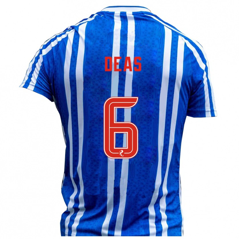 Danxen Kinderen Robbie Deas #6 Blauw Wit Thuisshirt Thuistenue 2025/26 T-Shirt