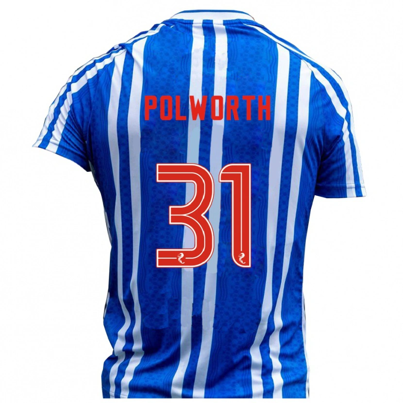 Danxen Kinderen Liam Polworth #31 Blauw Wit Thuisshirt Thuistenue 2025/26 T-Shirt