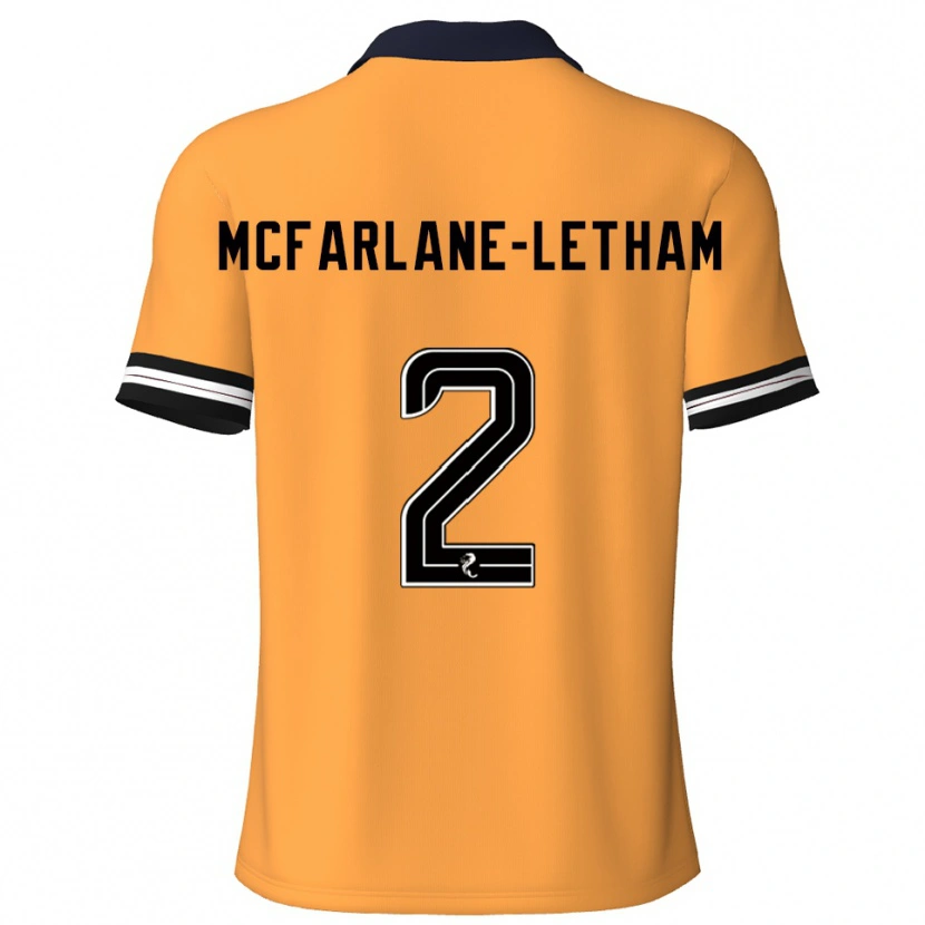 Danxen Kinderen Jay Mcfarlane-Letham #2 Geel Zwart Thuisshirt Thuistenue 2025/26 T-Shirt