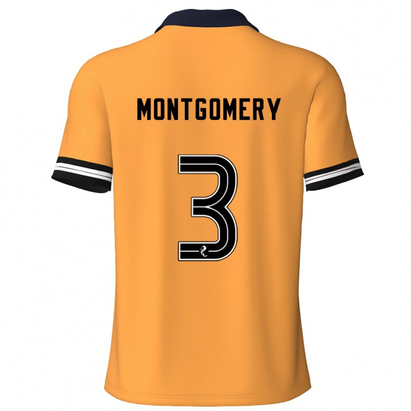 Danxen Kinderen Adam Montgomery #3 Geel Zwart Thuisshirt Thuistenue 2025/26 T-Shirt