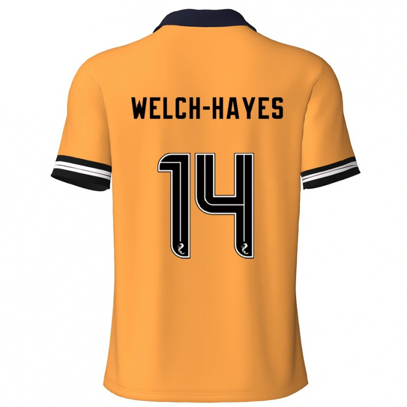 Danxen Kinderen Miles Welch-Hayes #14 Geel Zwart Thuisshirt Thuistenue 2025/26 T-Shirt