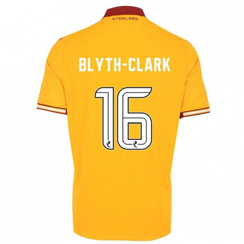 Danxen Kinderen Mason Blyth-Clark #16 Geel Bordeauxrood Thuisshirt Thuistenue 2025/26 T-Shirt