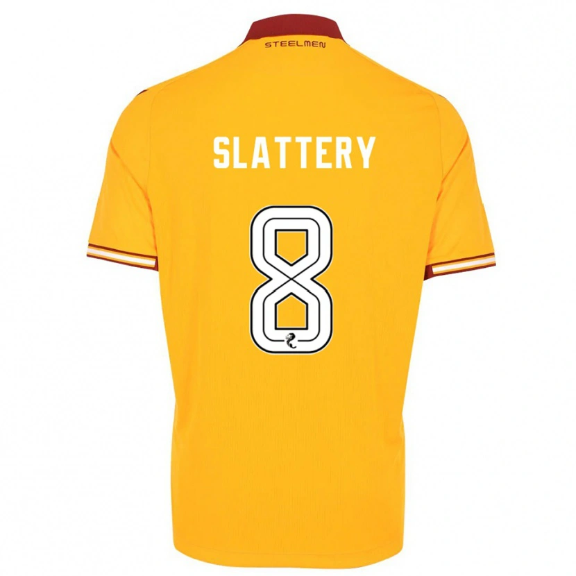 Danxen Kinderen Callum Slattery #8 Geel Bordeauxrood Thuisshirt Thuistenue 2025/26 T-Shirt