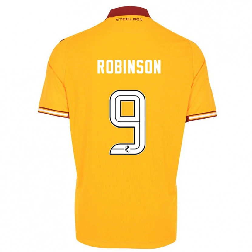 Danxen Kinderen Zach Robinson #9 Geel Bordeauxrood Thuisshirt Thuistenue 2025/26 T-Shirt