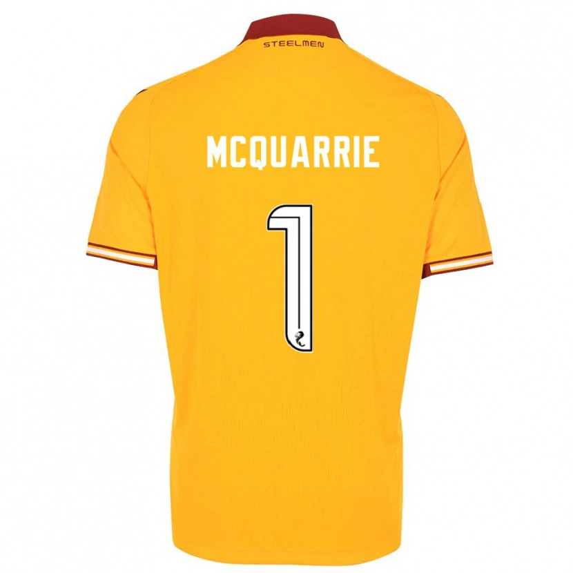 Danxen Kinderen Colbi Mcquarrie #1 Geel Bordeauxrood Thuisshirt Thuistenue 2025/26 T-Shirt