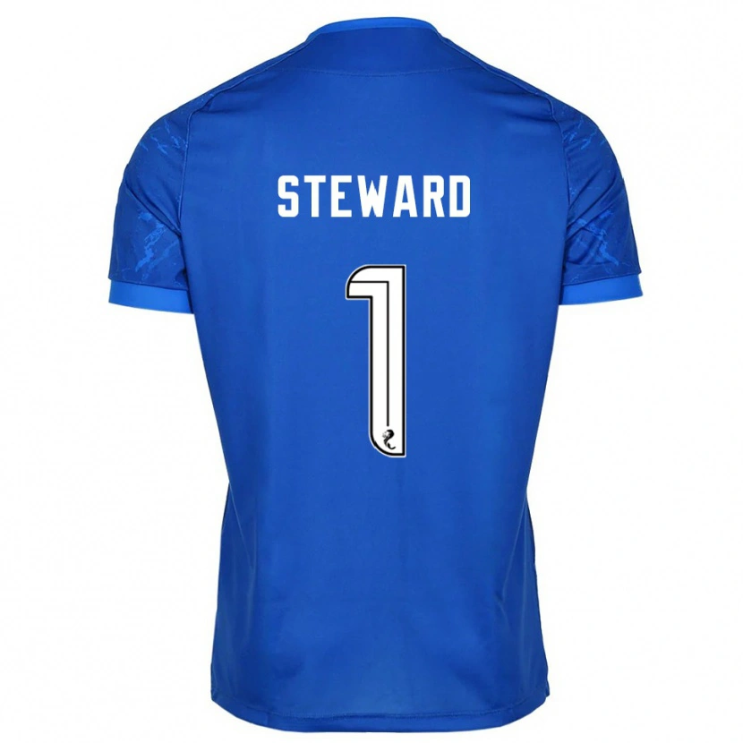 Danxen Kinderen Toby Steward #1 Blauw Wit Thuisshirt Thuistenue 2025/26 T-Shirt