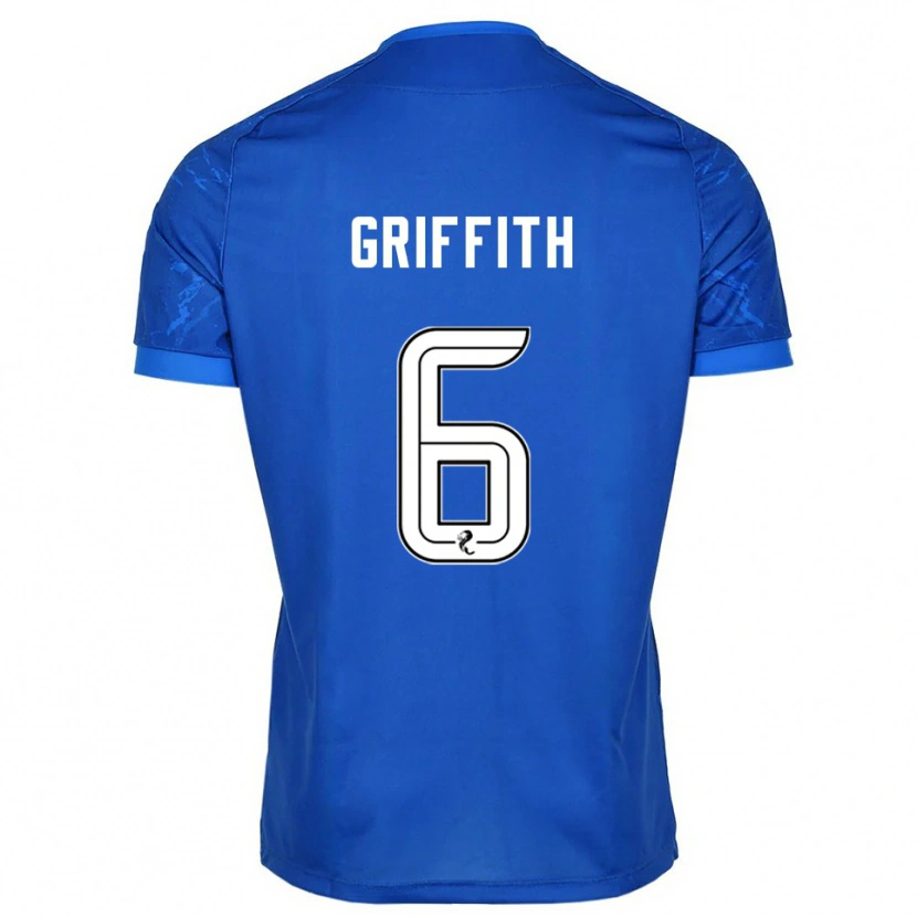 Danxen Kinderen Víctor Griffith #6 Blauw Wit Thuisshirt Thuistenue 2025/26 T-Shirt