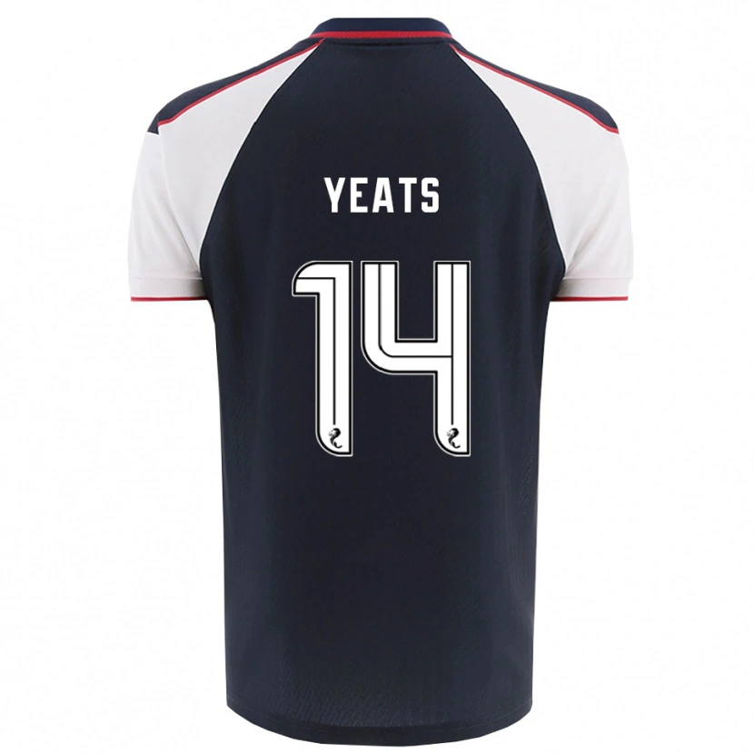 Danxen Kinderen Finn Yeats #14 Marine Wit Thuisshirt Thuistenue 2025/26 T-Shirt