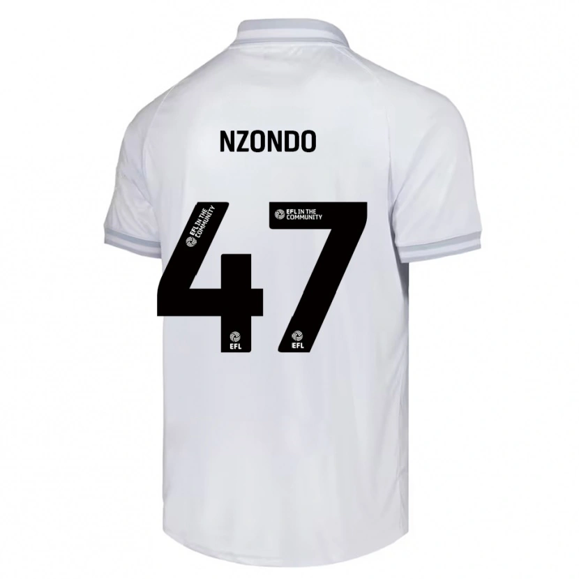 Danxen Kinderen Emmaisa Nzondo #47 Wit Grijs Zwart Uitshirt Uittenue 2025/26 T-Shirt