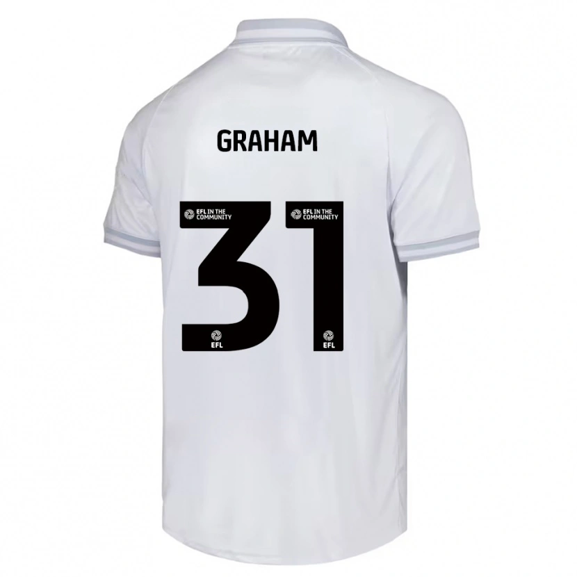 Danxen Kinderen Kieran Graham #31 Wit Grijs Zwart Uitshirt Uittenue 2025/26 T-Shirt