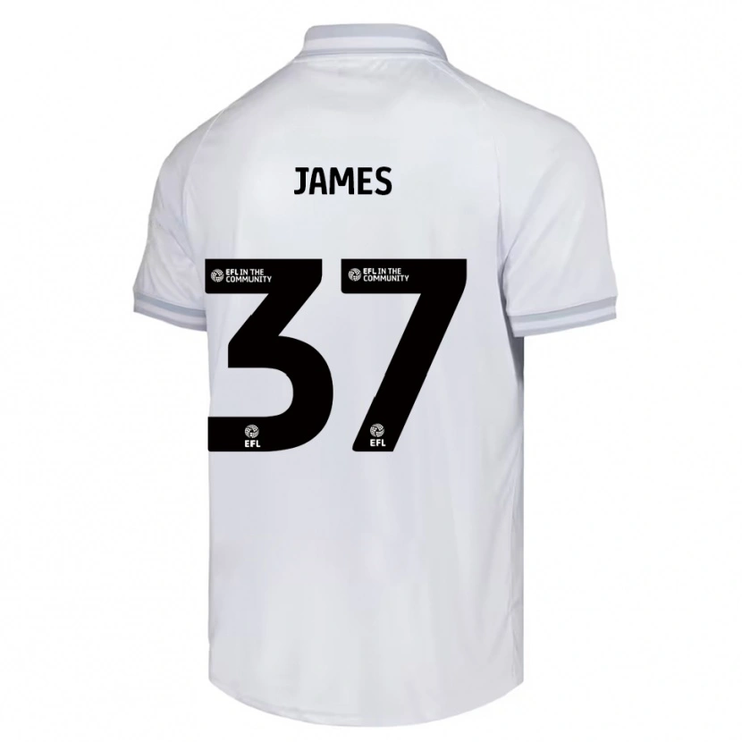 Danxen Kinderen Nathan James #37 Wit Grijs Zwart Uitshirt Uittenue 2025/26 T-Shirt