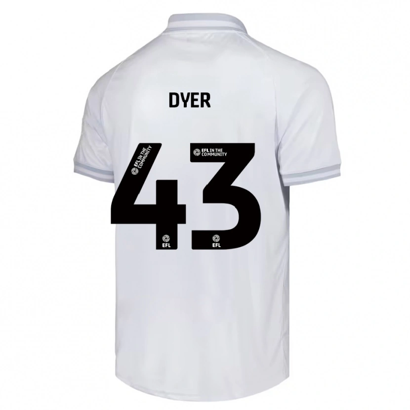Danxen Kinderen Josiah Dyer #43 Wit Grijs Zwart Uitshirt Uittenue 2025/26 T-Shirt