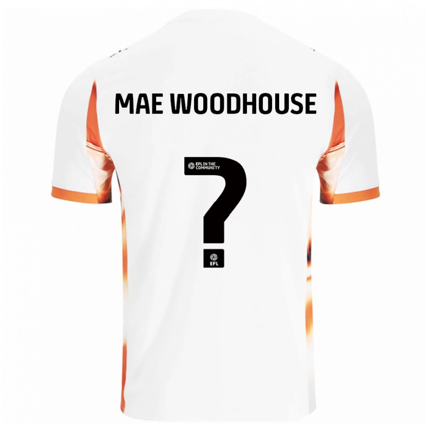 Danxen Kinderen Evie Mae Woodhouse #0 Wit Oranje Zwart Uitshirt Uittenue 2025/26 T-Shirt
