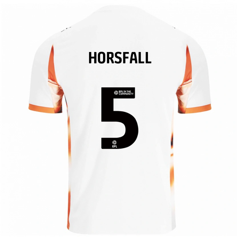 Danxen Kinderen Fraser Horsfall #5 Wit Oranje Zwart Uitshirt Uittenue 2025/26 T-Shirt
