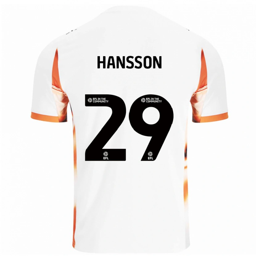 Danxen Kinderen Emil Hansson #29 Wit Oranje Zwart Uitshirt Uittenue 2025/26 T-Shirt
