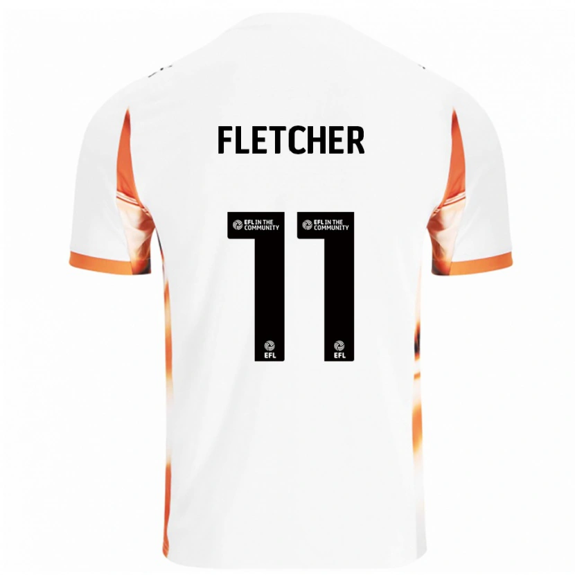 Danxen Kinderen Ashley Fletcher #11 Wit Oranje Zwart Uitshirt Uittenue 2025/26 T-Shirt
