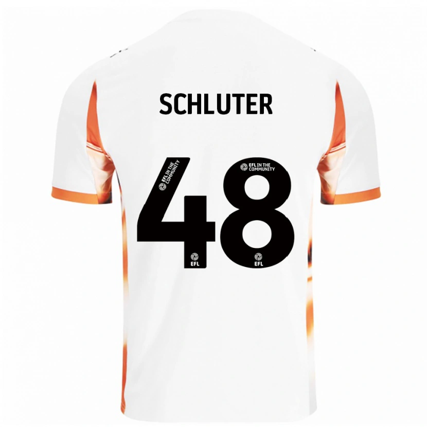 Danxen Kinderen Gabriel Schluter #48 Wit Oranje Zwart Uitshirt Uittenue 2025/26 T-Shirt