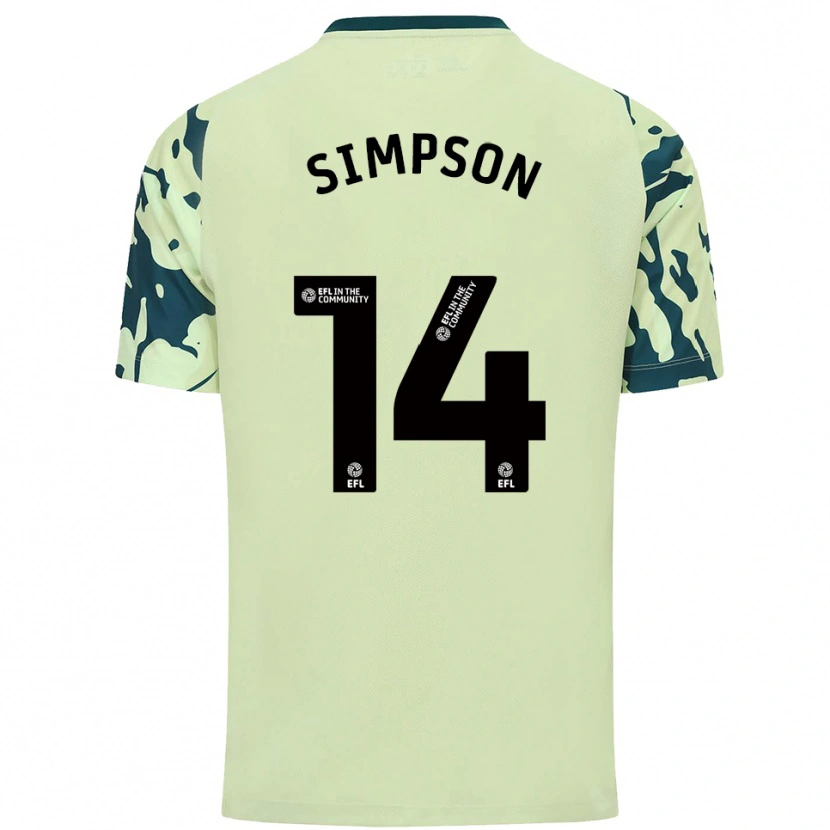 Danxen Kinderen Jasmine Simpson #14 Donkergroen Uitshirt Uittenue 2025/26 T-Shirt