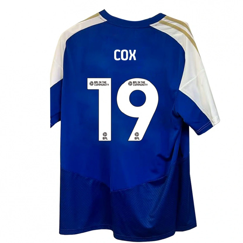 Danxen Kinderen Sonny Cox #19 Blauw Wit Goud Uitshirt Uittenue 2025/26 T-Shirt