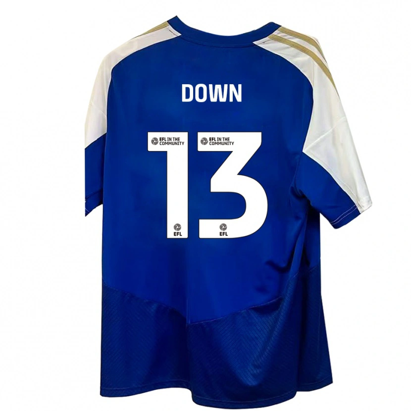 Danxen Kinderen Sam Down #13 Blauw Wit Goud Uitshirt Uittenue 2025/26 T-Shirt