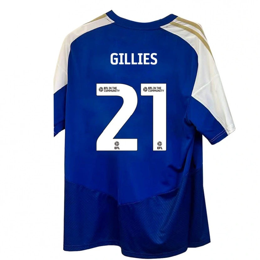 Danxen Kinderen Sophie Gillies #21 Blauw Wit Goud Uitshirt Uittenue 2025/26 T-Shirt
